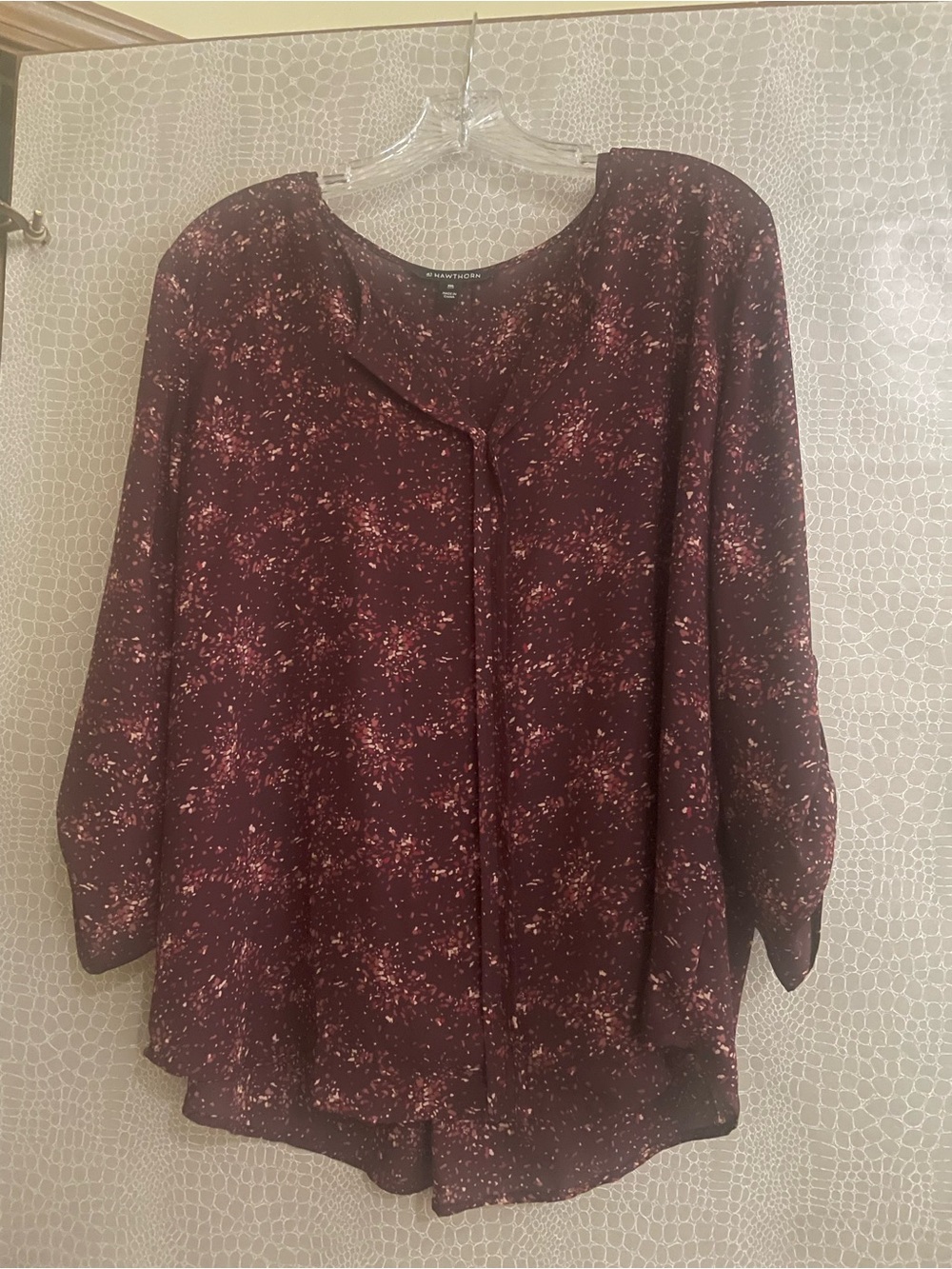 41 Hawthorn Women's Burgundy Floral Blouse